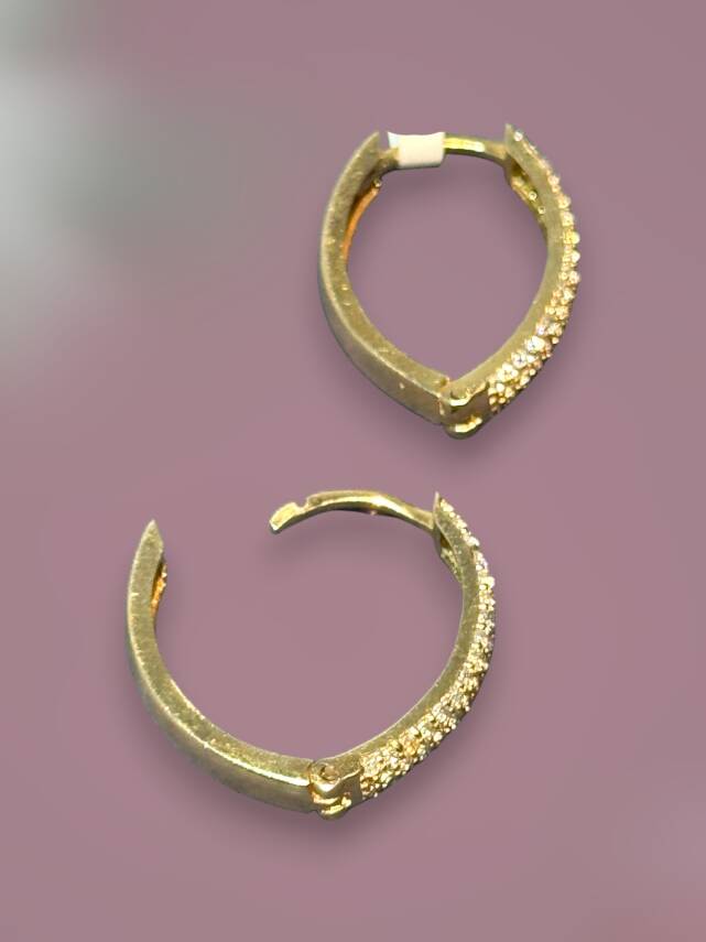 Taşlı Altın Küpe - 2