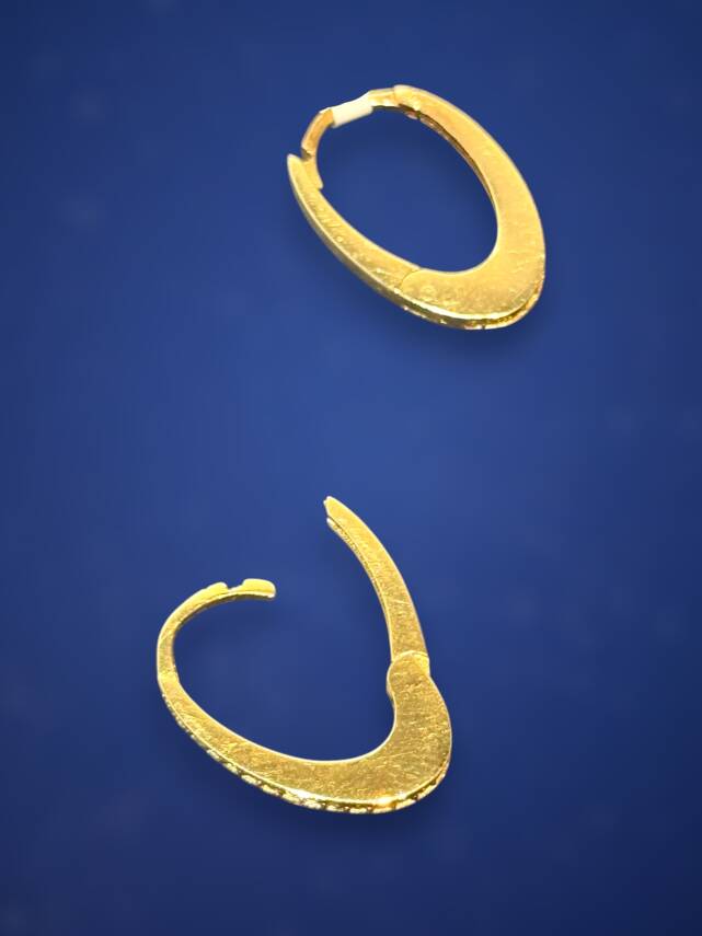 Taşlı Altın Küpe - 2