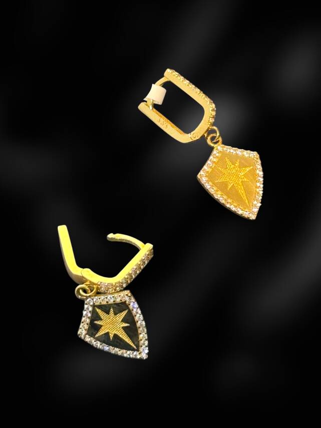 Taşlı Sallantı Küpe - 4